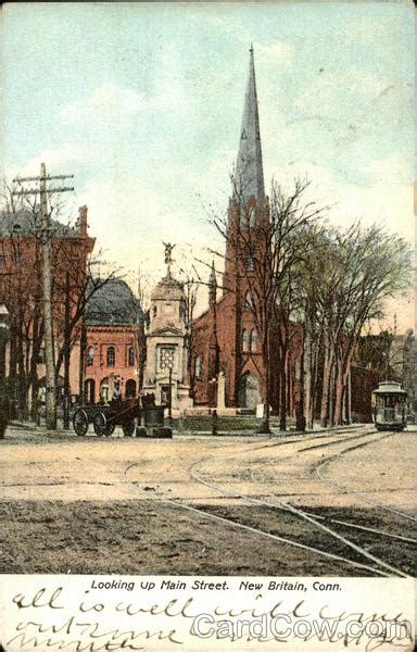 Looking Up Main Street New Britain Ct Postcard