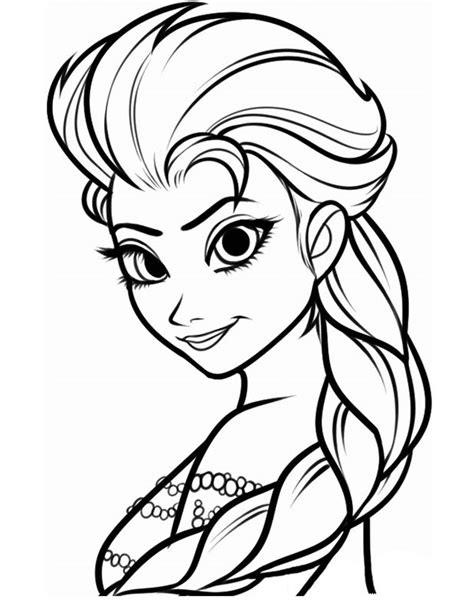 Coloriage De La Reine Des Neiges Image Frozen Elsa à Colorier