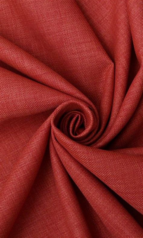 Plain Cotton Linen Blend Fabric Sample Swatch I Red