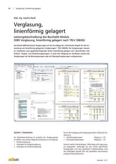 Verglasung Linienf Rmig Gelagert Mb Aec Software Gmbh