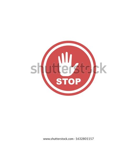 Adblock Red Stop Icon Template Color Stock Vector Royalty Free