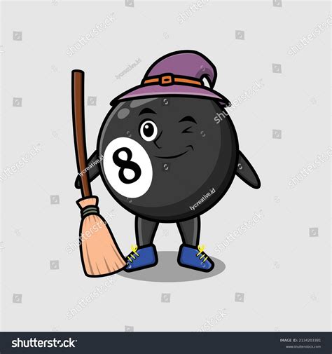 Cute Cartoon Witch Shaped Billiard Ball Stock Vector Royalty Free