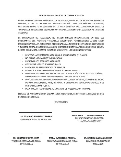 Ejemplo De Acta De Asamblea Modelo De Acta De Asamblea Modelo De Acta De Asamblea General