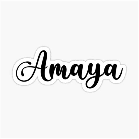 Amaya Name Handwritten Calligraphy Sticker For Sale By YelenaStore