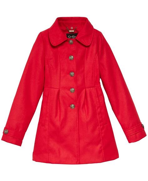 Jessica Simpson Big Girls Coat With Removable Faux Fur Collar And Reviews