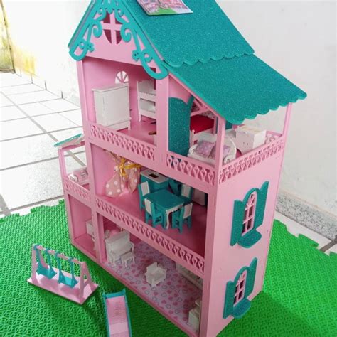 Casa De Boneca Em Mdf Decorada 60cm Elo7 Produtos Especiais