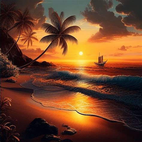 Solve Island Sunset A Breathtaking Beach Jigsaw Puzzle Online With 64 Pieces