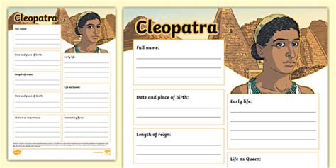 Cleopatra Fact File Template Hecho Por Educadores Twinkl