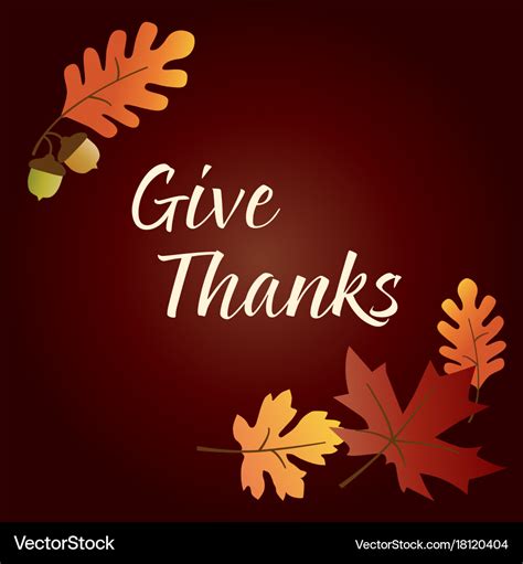 Give Thanks Thanksgiving Graphic With Acorns And L