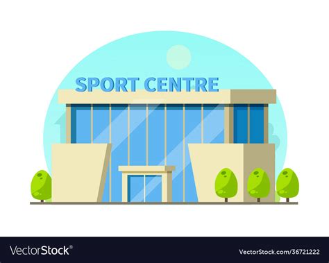 Municipal Gym Buildings Fitness Center Modern Vector Image