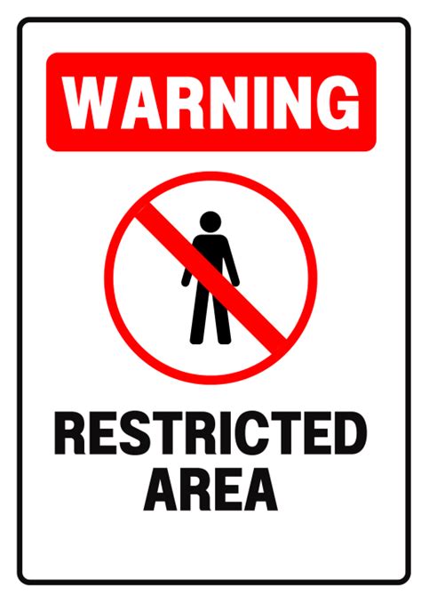 Restricted Area Warning V X Inches Laminated Signage Pvc Signages