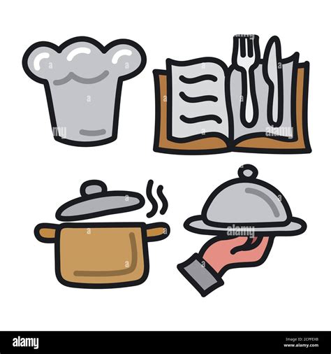 Illustration Of The Cooking And Preparation Food Icons Stock Vector Image And Art Alamy