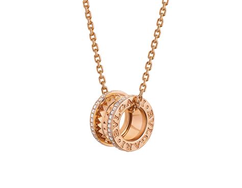 Rose gold B.zero1 Necklace with 0.38 ct Diamonds | Bulgari Official Store