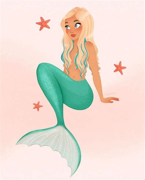 Pin By L On Aquamarine Mermaid Art Mermaid Drawings Mermaid Cartoon