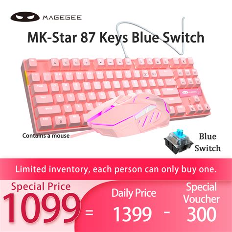 Magegee Mk Star Mechanical Gaming Keyboard And Mouse Set Blue Switch