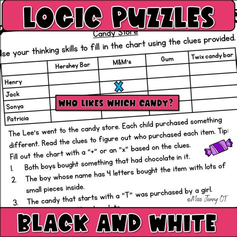 Brain Teasers for Kids Logic Puzzles - Miss Jenny OT