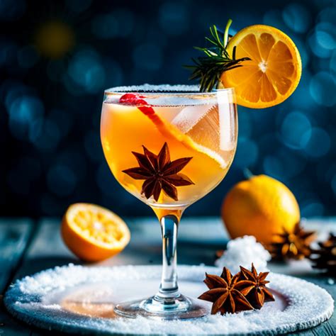 Winter Solstice Sparkle, Festive cocktail with winter spices, citrus ...