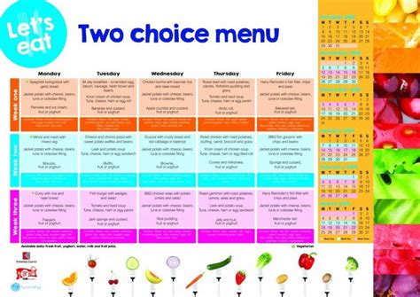 School Dinner Menu School Dinners Choice Menu Dinner Menu