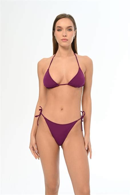 Aquav Va Kad N Koyu Mor Maria Gen Yan Pli Bikini Tak M