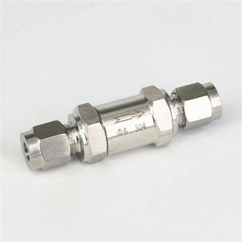 Fit 6mm OD Tube 304 Stainless Steel One Way Check Valve Non Return In