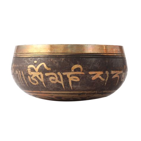 Black Brass Tibetan Buddhist Singing Bowl Prayer