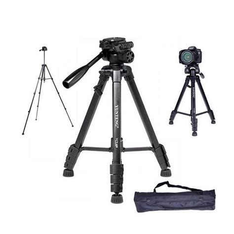 YUNTENG VCT 668 Aluminum Multifunctional Professional Video Tripod Black