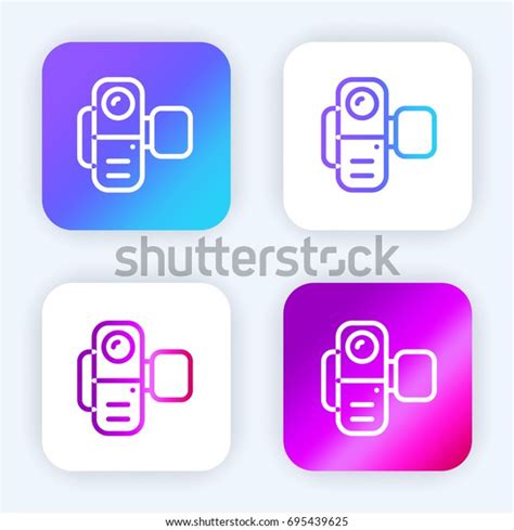 Camcorder Bright Purple Blue Gradient App Stock Vector Royalty Free