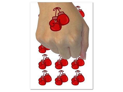 Boxing Gloves Hanging Temporary Tattoo Water Resistant Fake Body Art