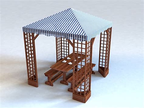 Outdoor Patio Canopy Gazebo 3d Model 3ds Max Files Free Download Cadnav