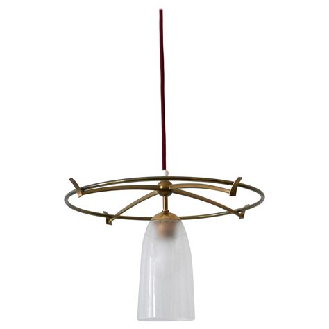 1950s Italian Glass Mid Century Modern Pendant Lamp With Colored