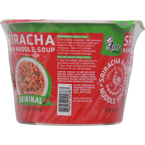 Aces Food Ramen Noodle Soup Original Sriracha 38 Oz Delivery Or