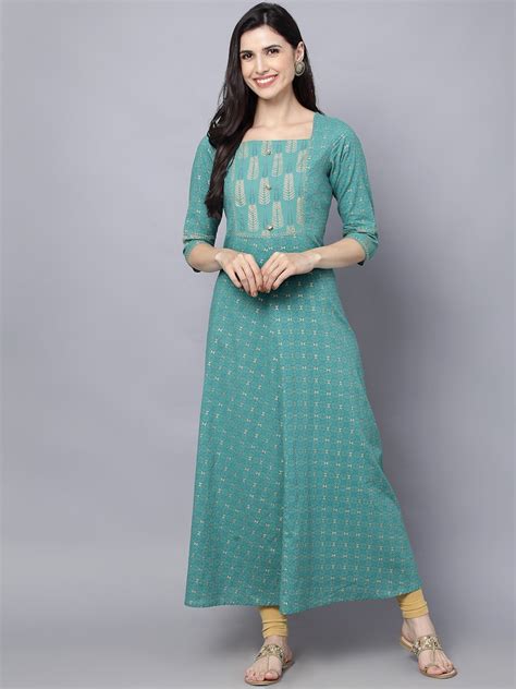 Buy Hereandnow Women Ethnic Motifs Printed Anarkali Kurta Kurtas For