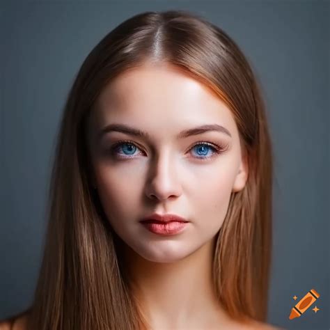 Proffesional Portrait With Perfect Facial Features Of A Pretty Russian