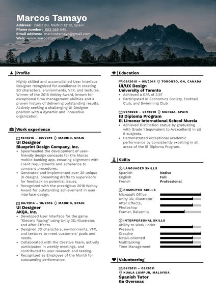 Visual Effects Artist Resume Template Kickresume