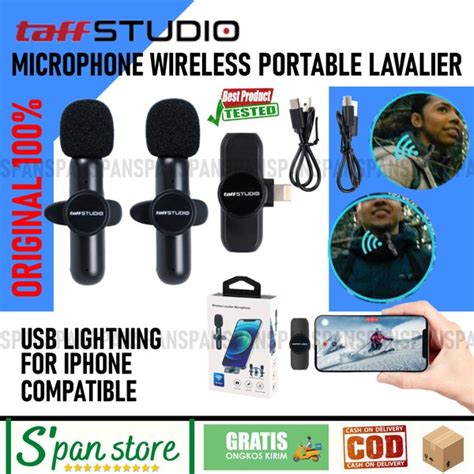 Jual Microphone Wireless Clip On Lavalier For Android Ios Type C