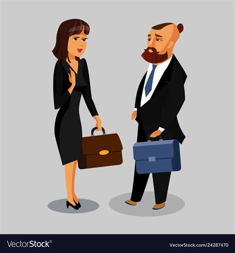 Businessman And Businesswoman Color Royalty Free Vector