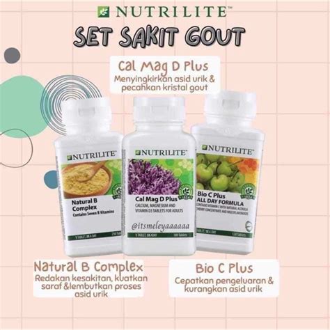 READY STOCK AMWAY Nutrilite Set Sakit Gout Natural B Complex Cal Mag