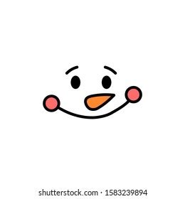 Cute Snowman Face Vector Snowman Head Stock Vector Royalty Free