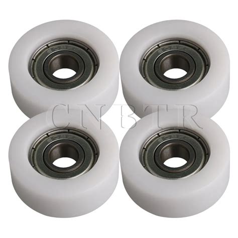 4x CNBTR 332x8x12MM White 608ZZ Bearing Flat Plastic Coated Groove Ball