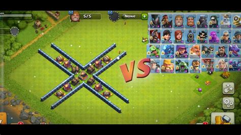 Clash Of Clans Base Vs All Max Level Troop Comparison Who Will Win This Challenge Youtube