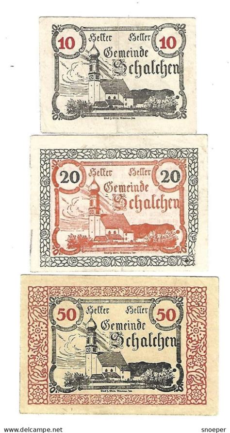 Oesterreich Notgeld Austria Schalchen Serie Compleet 952 Cat Val 3 Euro