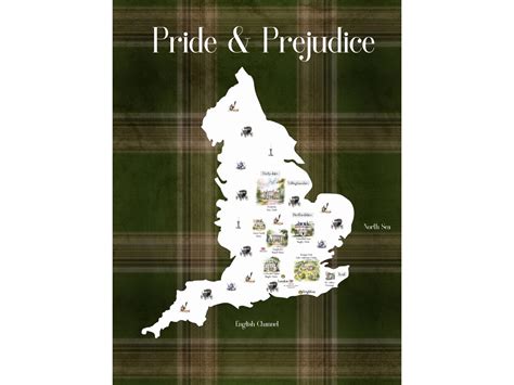 Pride and Prejudice Locations Map Poster 5 Sizes - Etsy