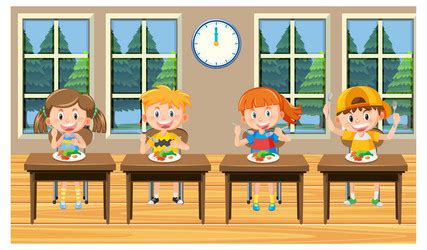 Children Eating Lunch School Clipart Vector Images (over 120)