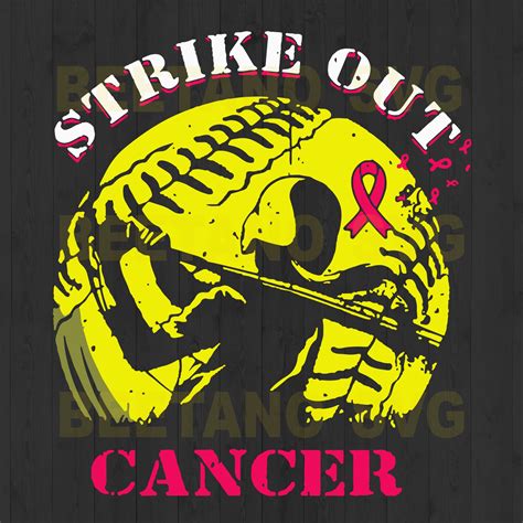 Strike Out Cancer Svg Digital File Breast Cancer Svg Baseball Svg