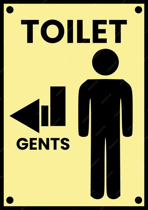 Premium Vector Toilet Upper To Left Side For Gents Sign