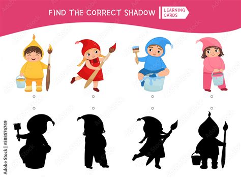 Educational Game For Children Find The Right Shadow Kids Activity