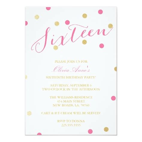 Gold Glitter Confetti Birthday Invitations