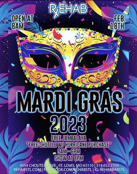 Mardi Gras 2023 At Rehab In Saint Louis At Rehab Bar And Grill