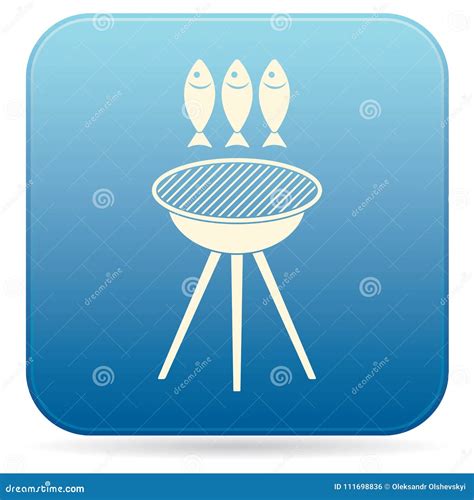 Icono Asado A La Parrilla De Los Pescados Ilustraci N Del Vector