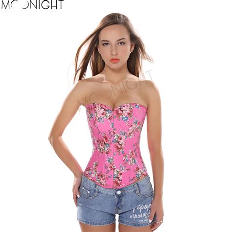 Moonight Floral Pattern Fantasy Burlesque Denim Corset With Strapless